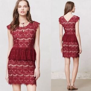 Anthropologie Maeve Elsa Peplum Dress size Medium